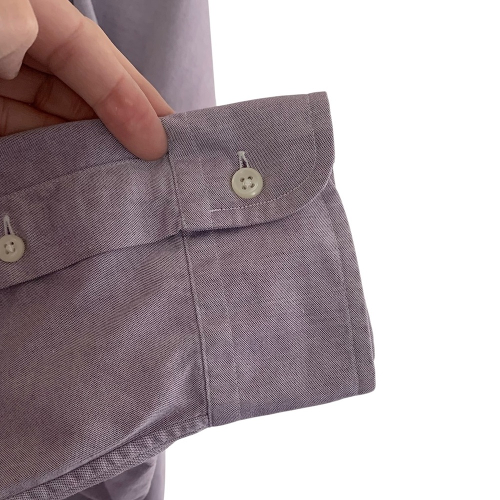Ralph Lauren Lavender “Yarmouth” 100% Cotton Pinpoint Oxford Shirt - Picture 8 of 10